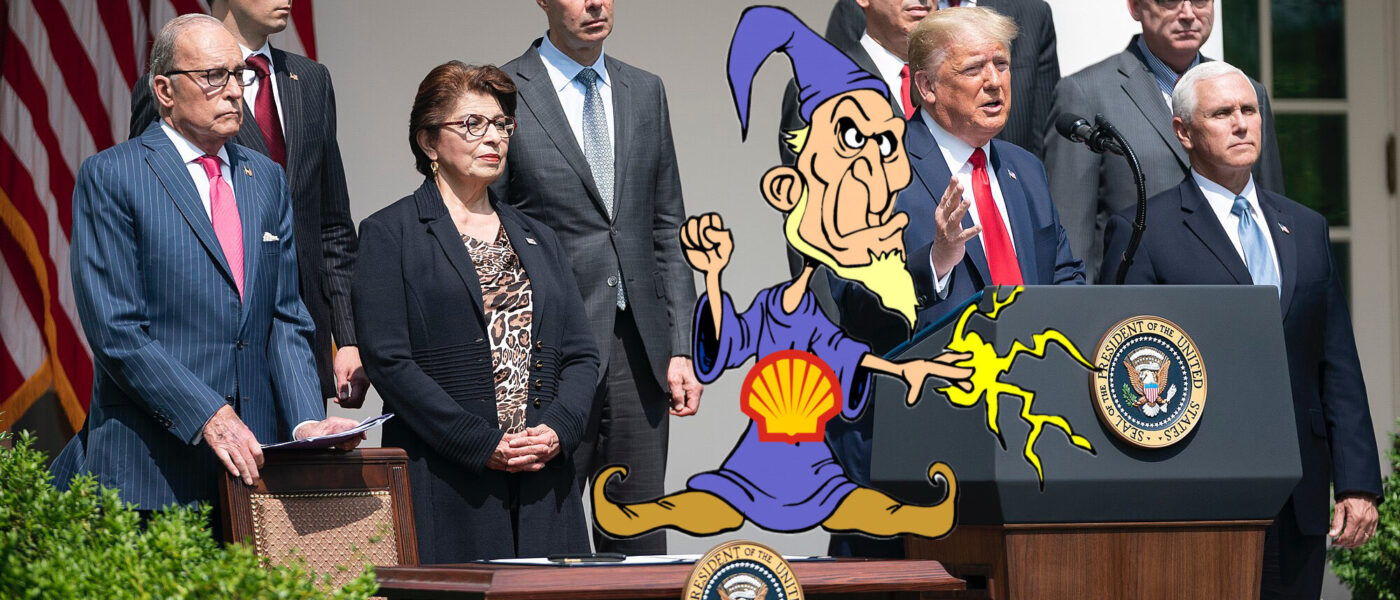 Petroleo the Oil Wizard Seen Whispering to Trump During Press Conference 