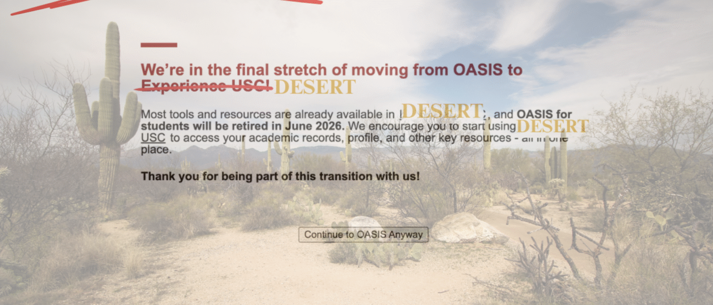OASIS Converted To DESERT
